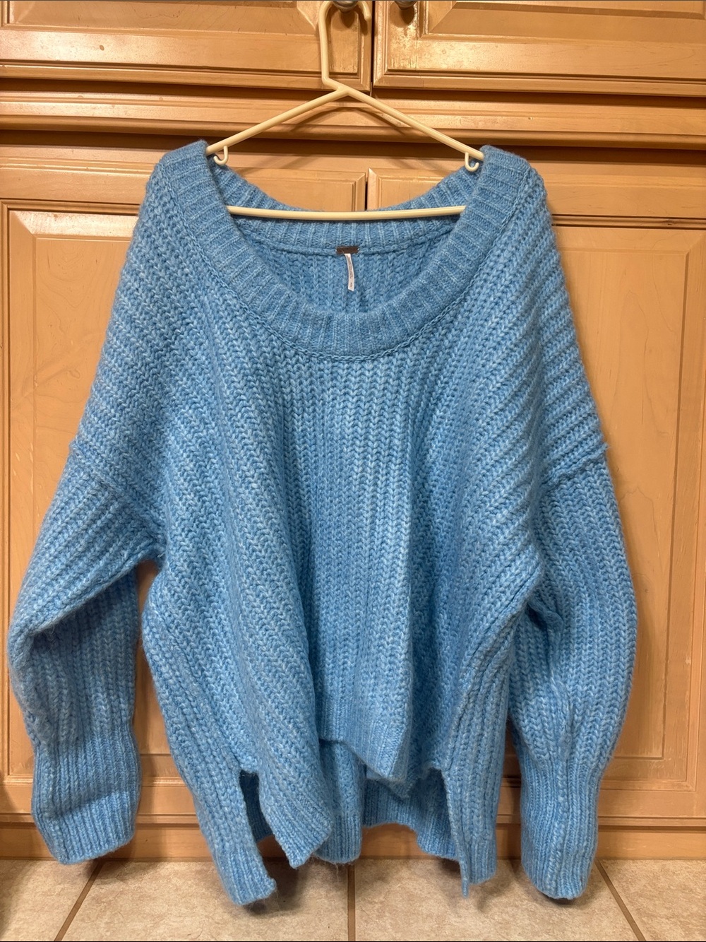 Free People Blue Bell V Neck Sweater